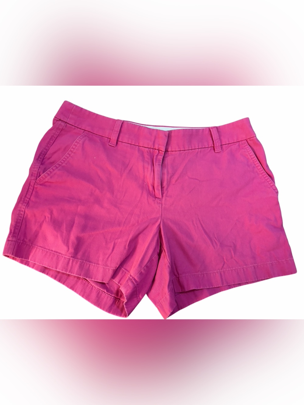 J. Crew Hot Pink High-Waist Cotton Shorts